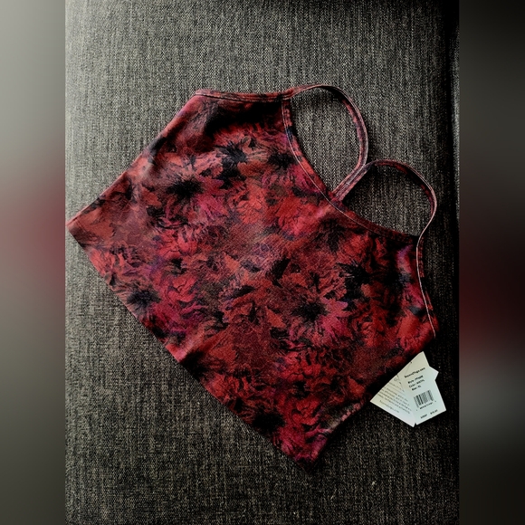 Beyond Yoga Midnight Floral SoftMark Slim Racerback Cropped Tank XL - Picture 1 of 10